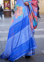 Load image into Gallery viewer, Shades Of Blue Digital Printed Poly Viscose Saree Clothsvilla