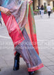 Load image into Gallery viewer, Pink &amp; Blue Digital Printed Poly Viscose Saree Clothsvilla