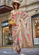 Load image into Gallery viewer, Tan Brown Digital Floral Printed Silk Saree Clothsvilla