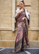 Load image into Gallery viewer, Mocha Brown Digital Floral Printed Silk Saree Clothsvilla