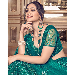 Dark Rama Thread and Sequence work Lehenga choli ClothsVilla