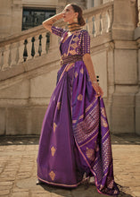 Load image into Gallery viewer, Electric Purple Handloom Woven Satin Silk Saree Clothsvilla