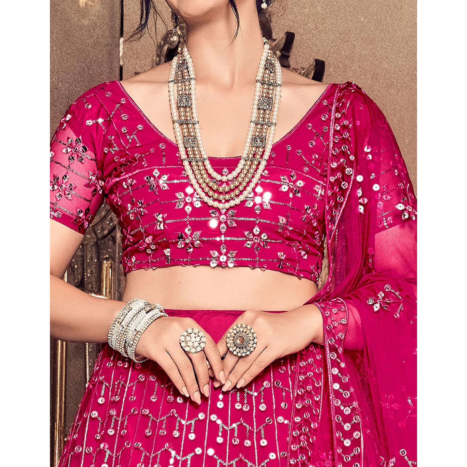 Rani Thread and Sequence work Lehenga choli ClothsVilla