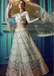 Load image into Gallery viewer, Pistachio Green Designer Soft Net Lehenga Choli with Sequin and Thread work Clothsvilla