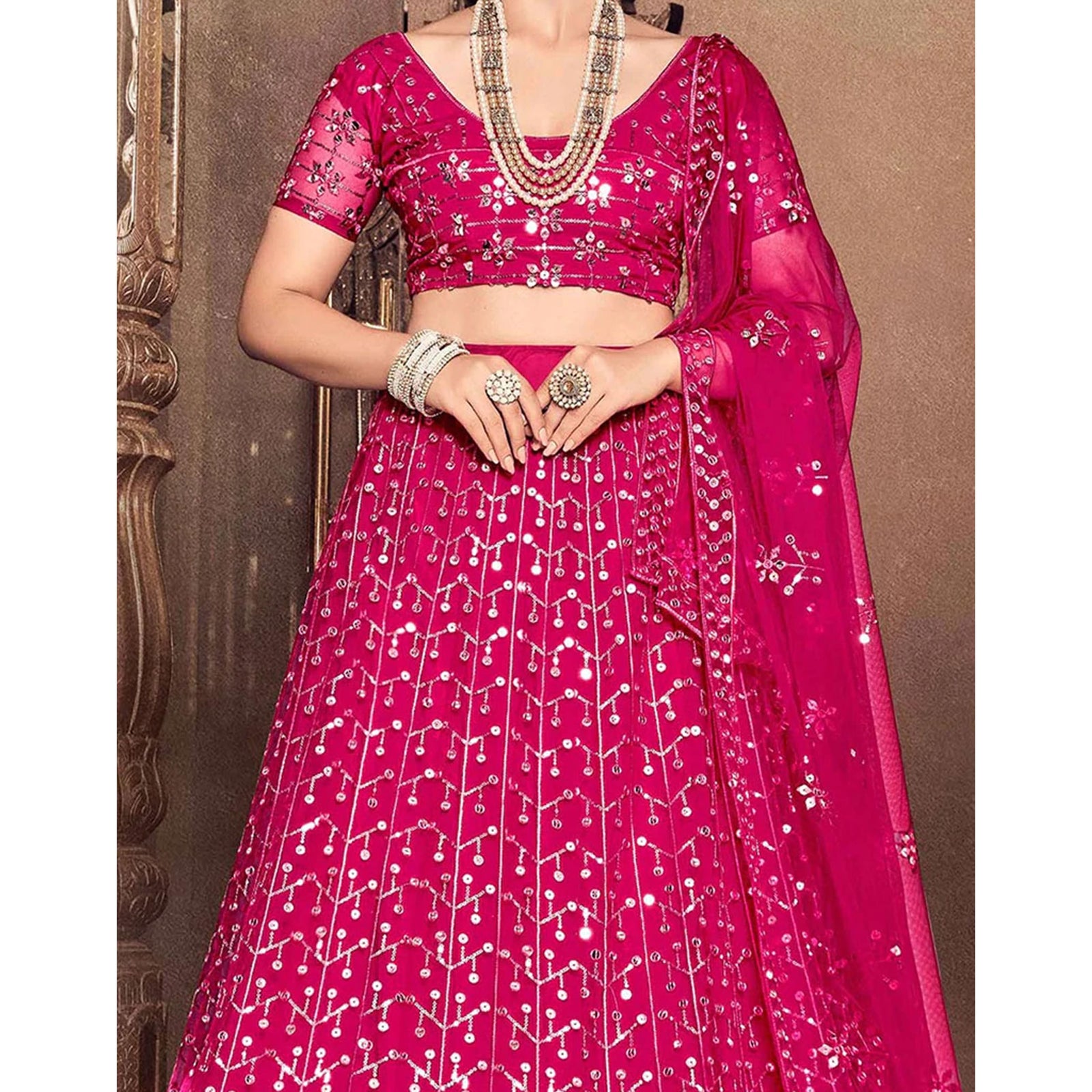 Rani Thread and Sequence work Lehenga choli ClothsVilla