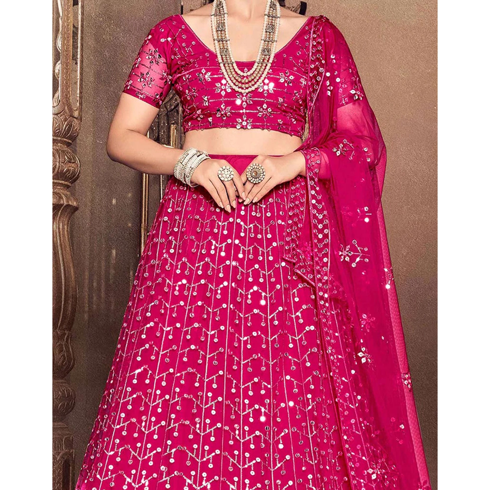 Rani Thread and Sequence work Lehenga choli ClothsVilla