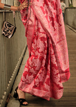 Load image into Gallery viewer, Ruby Pink Zari Handloom Woven Organza Silk Saree Clothsvilla