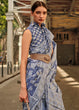 Load image into Gallery viewer, Capri Blue Zari Handloom Woven Organza Silk Saree Clothsvilla