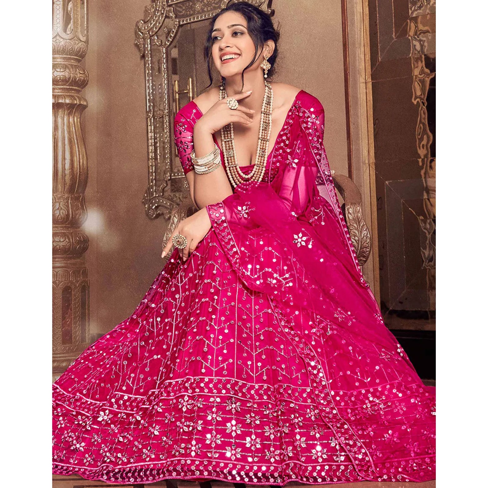 Rani Thread and Sequence work Lehenga choli ClothsVilla