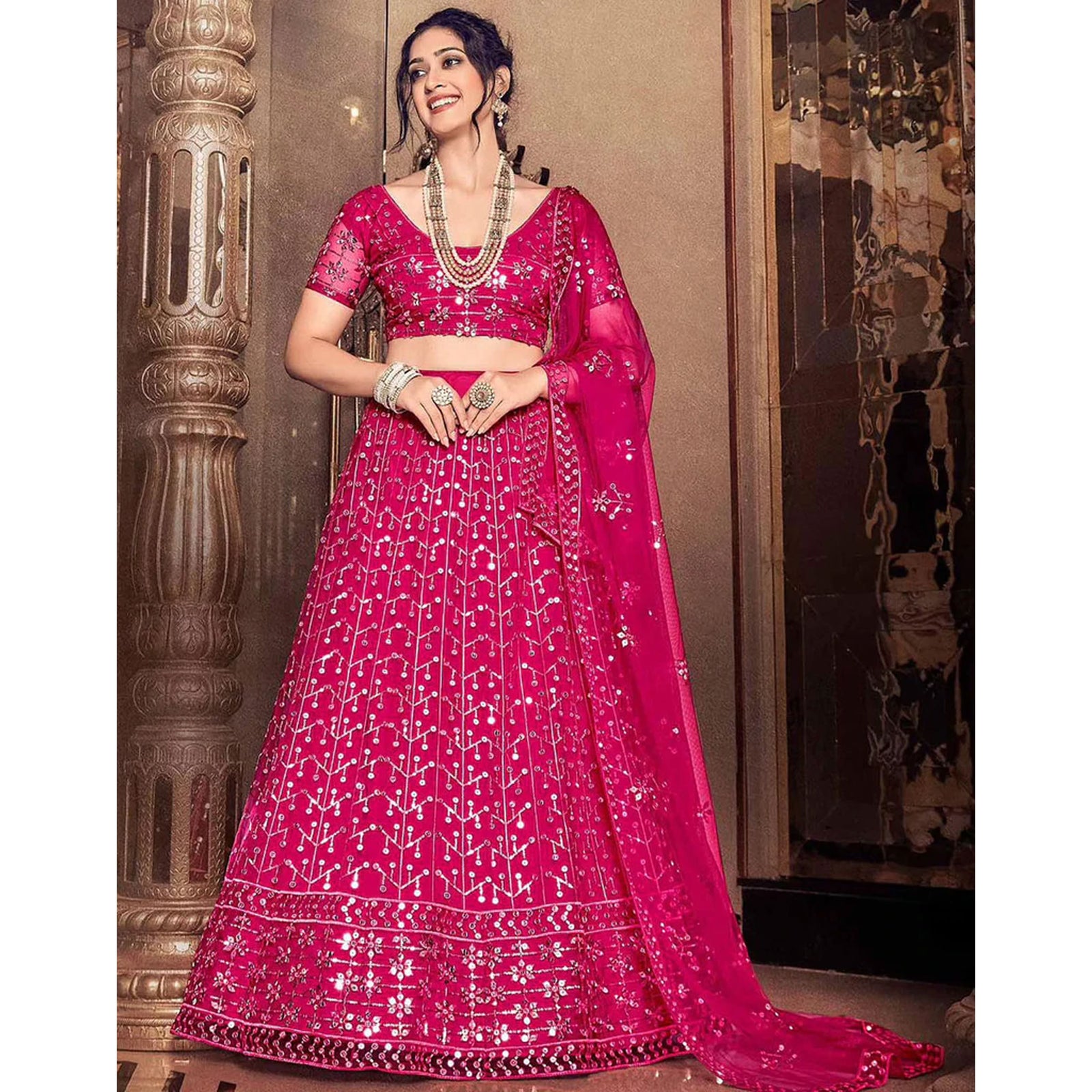 Rani Thread and Sequence work Lehenga choli ClothsVilla