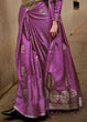 Load image into Gallery viewer, Neon Purple Zari Handloom Woven Satin Silk Saree Clothsvilla