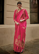Load image into Gallery viewer, Cerise Pink Zari Handloom Woven Satin Silk Saree Clothsvilla
