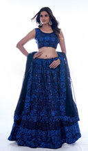 Load image into Gallery viewer, Navy Blue Color Thread Work With Georgette Lehenga Choli |Wedding Wear Clothsvilla