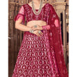 Load image into Gallery viewer, Maroon Thread and Foil Mirror Cutwork Lehenga choli ClothsVilla