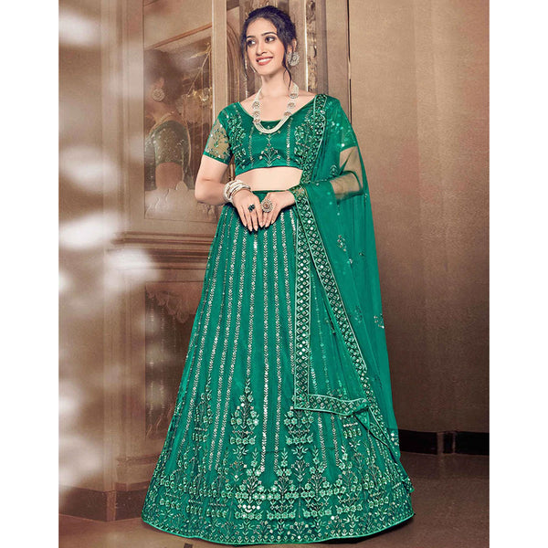 Light Rama Thread and Foil Mirror Cutwork Lehenga choli ClothsVilla