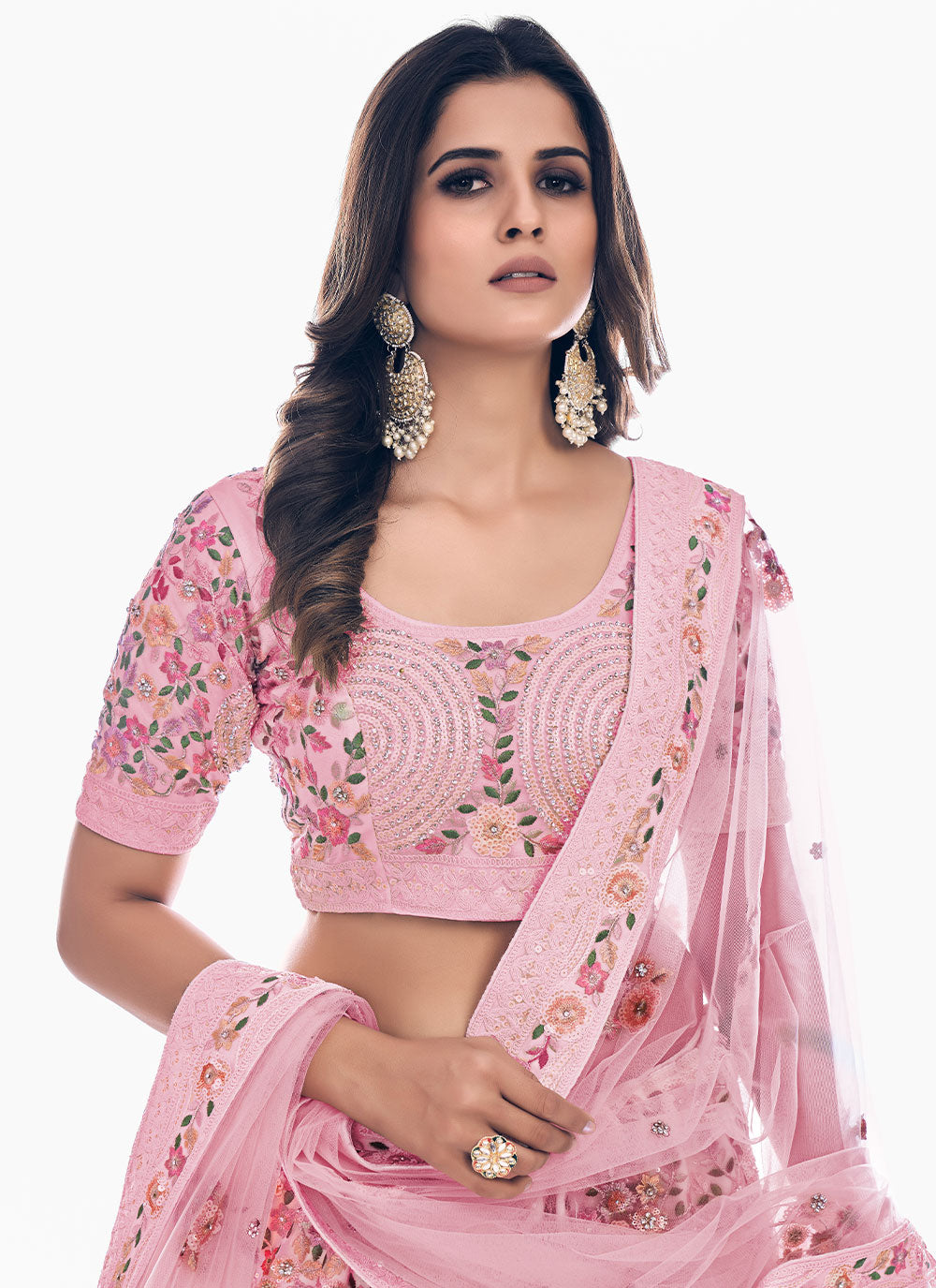 Net Lehenga Choli Clothsvilla