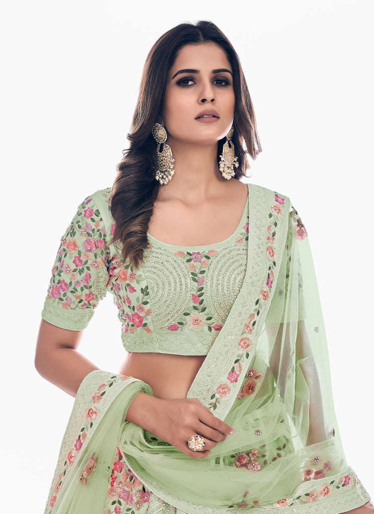 Sea Green Trendy Lehenga Choli Clothsvilla