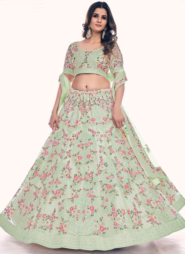 Sea Green Trendy Lehenga Choli Clothsvilla