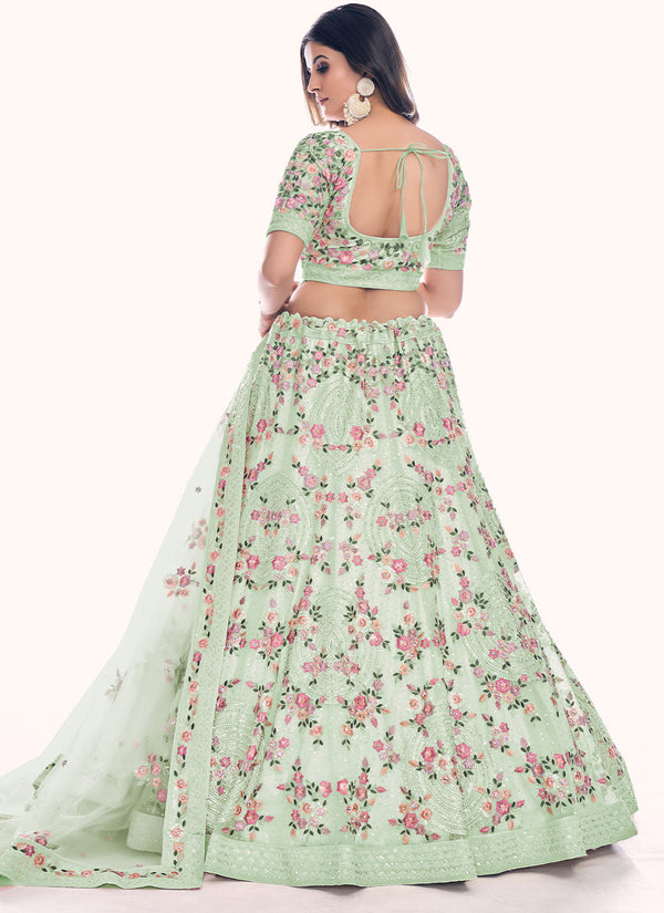 Sea Green Trendy Lehenga Choli Clothsvilla
