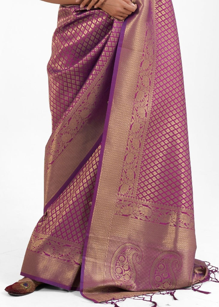 Byzantium Purple Kanjivaram Soft Woven Silk Saree Clothsvilla
