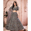 Load image into Gallery viewer, Grey heavy Foil Mirror and Thread Work Lehenga choli ClothsVilla