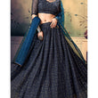 Load image into Gallery viewer, Black Pearl Georgette Fabrics Lehenga choli ClothsVilla