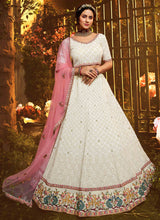 Load image into Gallery viewer, off-white Color Resham And Moti Georgette Base Soft Net Lehenga Choli Clothsvilla