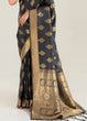 Load image into Gallery viewer, Pebble Grey Zari Butta Woven Banasari Silk Saree Clothsvilla