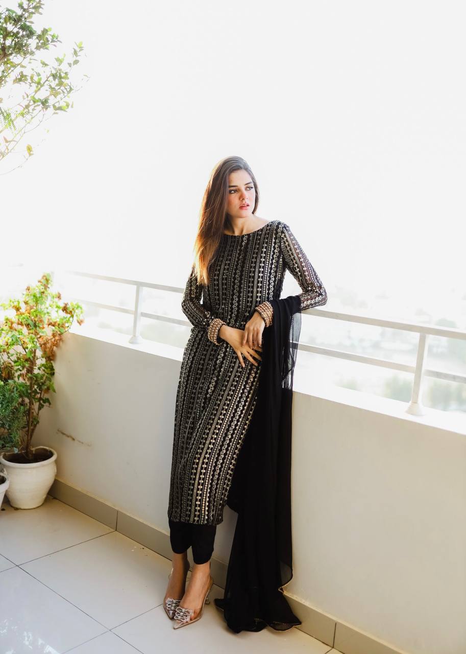 Wedding Wear Black Color Sequence Work Salwar Suit Clothsvilla