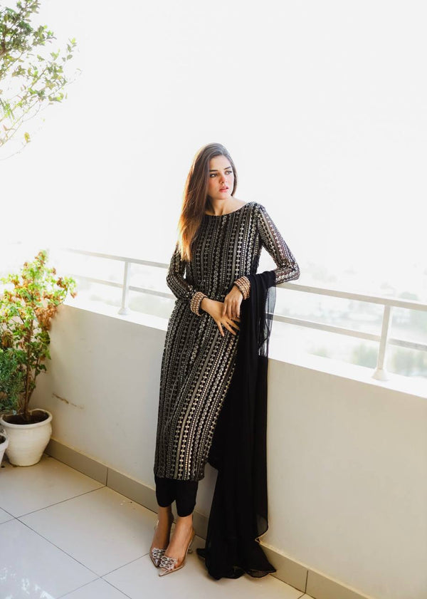 Wedding Wear Black Color Sequence Work Salwar Suit Clothsvilla