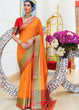 Load image into Gallery viewer, Bright Orange Handloom Woven Silk Saree Clothsvilla