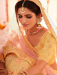 Load image into Gallery viewer, Yellow Embroidered Organza Semi Stitched Lehenga With Unstitched Blouse Clothsvilla