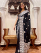 Load image into Gallery viewer, Black Georgette Saree with Beautiful Lucknowi Work and Silk Blouse for Wedding ClothsVilla