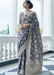 Load image into Gallery viewer, Ocean Blue Lucknowi Chikankari Weaving Silk Saree Clothsvilla