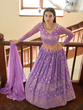 Load image into Gallery viewer, Purple Georgette Semi Stitched Lehenga With Unstitched Blouse Clothsvilla