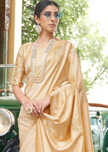 Load image into Gallery viewer, Golden Zari Butta Banarasi-Chanderi Fusion Silk Saree Clothsvilla