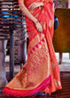 Load image into Gallery viewer, Brink Pink Satin Silk Saree with overall Golden Butti Clothsvilla