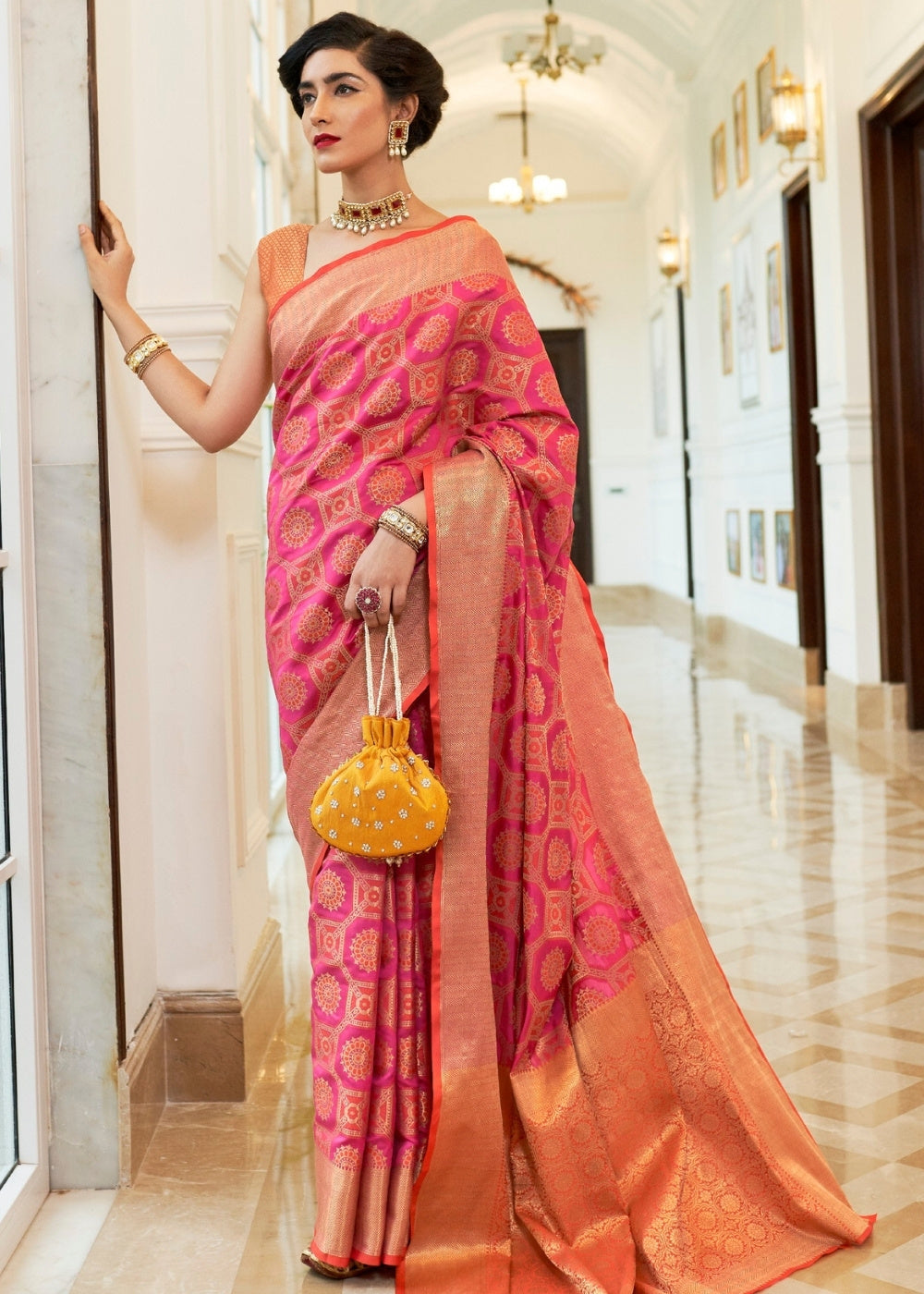 Hot Pink Patola Silk Saree : Top Pick Clothsvilla