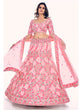 Load image into Gallery viewer, Peach Soft Net Embroidered Designer Lehenga Choli Clothsvilla