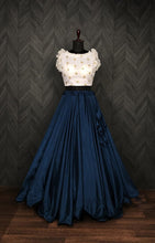 Load image into Gallery viewer, Party Wear Navy Blue Color Sleeveless Lehenga With Blouse
