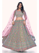 Load image into Gallery viewer, Green Gota Silk Embroidered Designer Lehenga Choli Clothsvilla