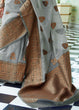 Load image into Gallery viewer, Smoke Grey Woven Linen Silk Saree with Butti overall Clothsvilla