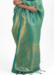 Load image into Gallery viewer, Persian Green Kanjivaram Soft Woven Silk Saree Clothsvilla