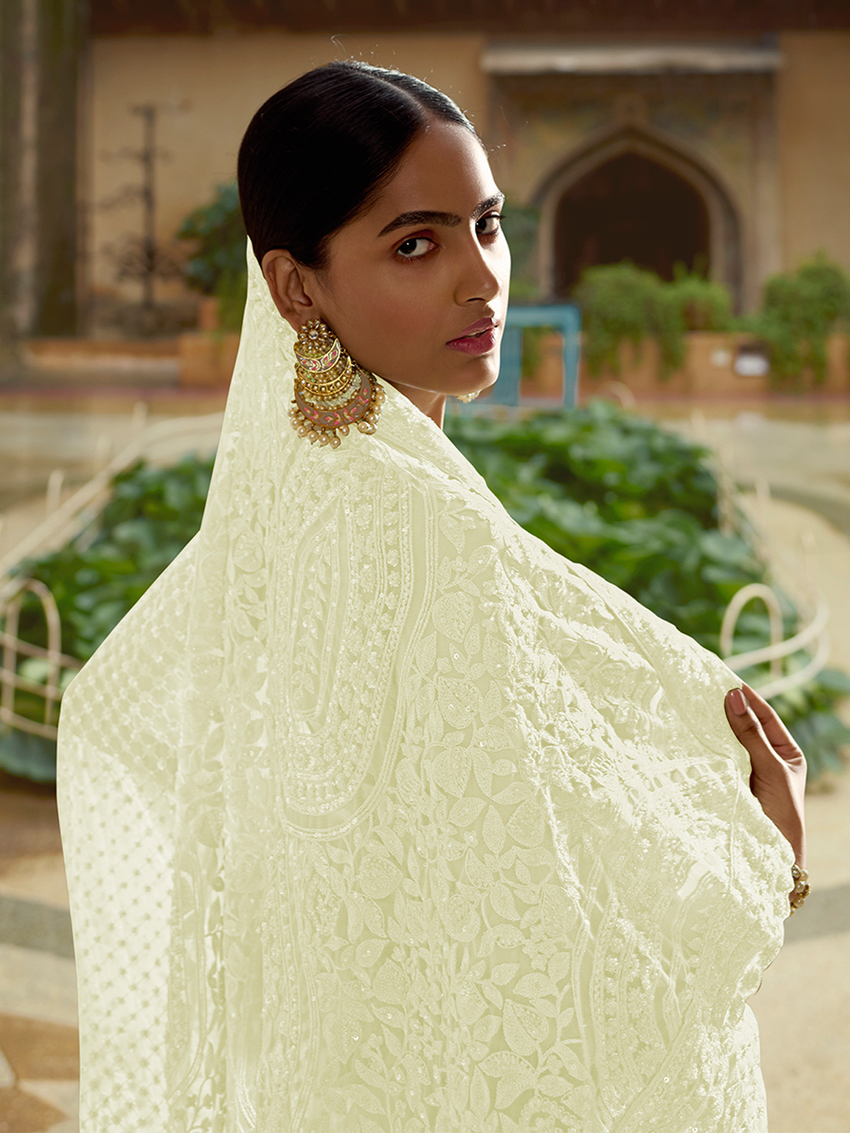 Apricot Soft Net Saree With Unstitched Blouse Clothsvilla