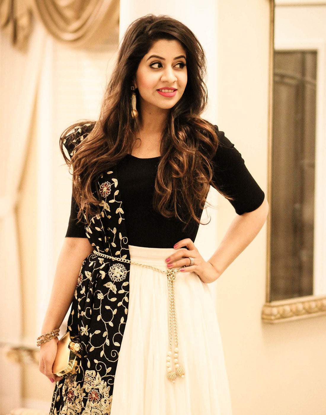 Hot Selling Designer Black and Off White lehenga ClothsVilla
