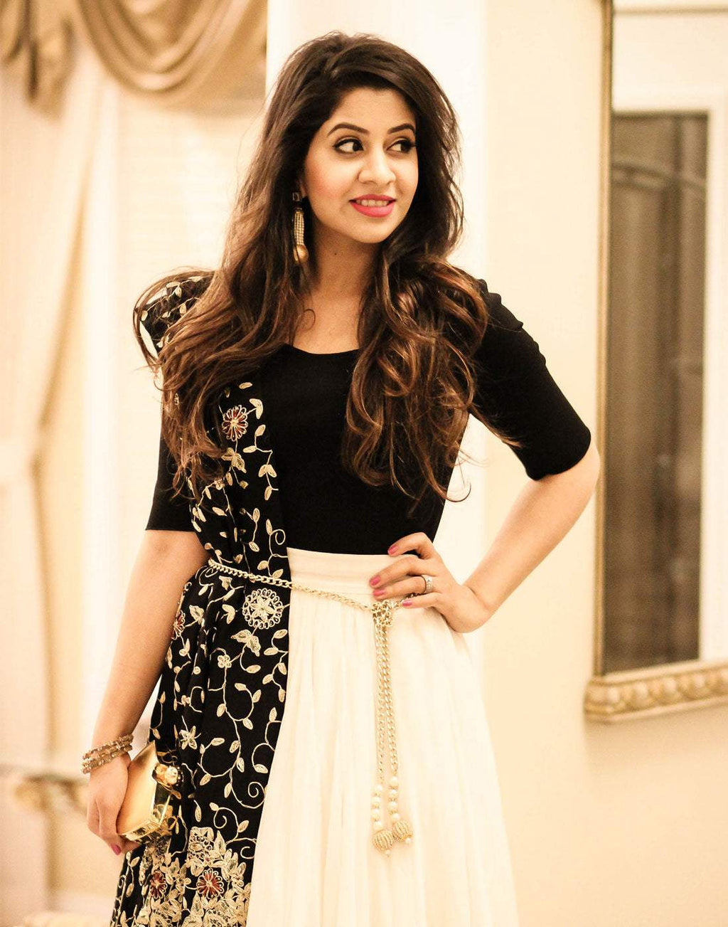 Hot Selling Designer Black and Off White lehenga ClothsVilla