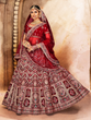 Load image into Gallery viewer, Maroon Embroidered Semi Stitched Lehenga With Unstitched Blouse Clothsvilla