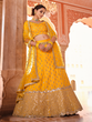Load image into Gallery viewer, Mustard Embroidered Art Silk Semi Stitched Lehenga With Unstitched Blouse Clothsvilla