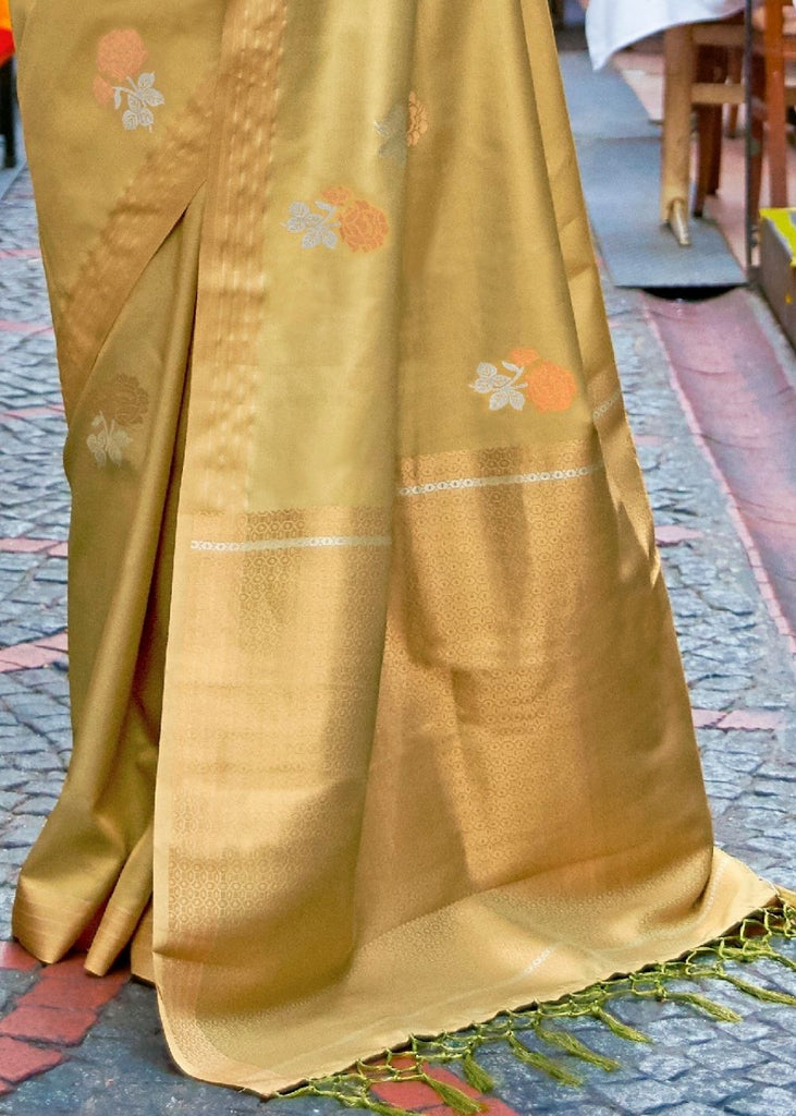 Dijon Yellow Designer Wear Woven Banarasi Silk Saree Clothsvilla