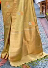 Load image into Gallery viewer, Dijon Yellow Designer Wear Woven Banarasi Silk Saree Clothsvilla